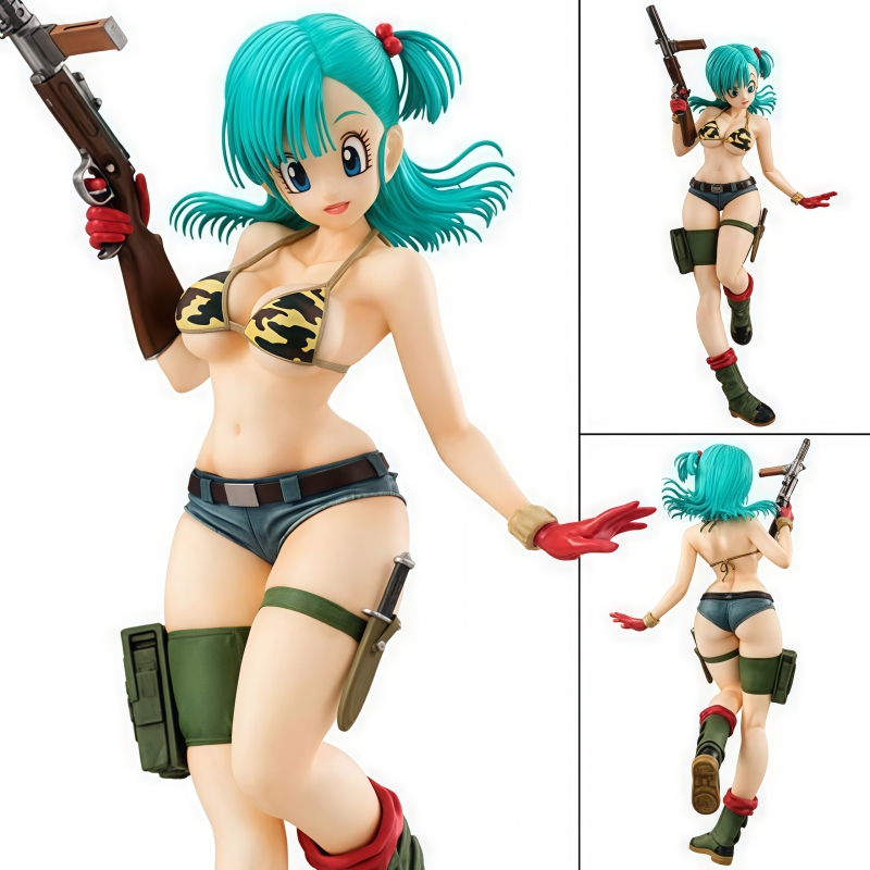 Model Kit Dragon Ball - ドラゴンボール Z アニメ人形ブルマフィギュアモデル人形迷彩かわいいおもちゃコレクション装飾品かわいい人形装飾ホリデーギフト