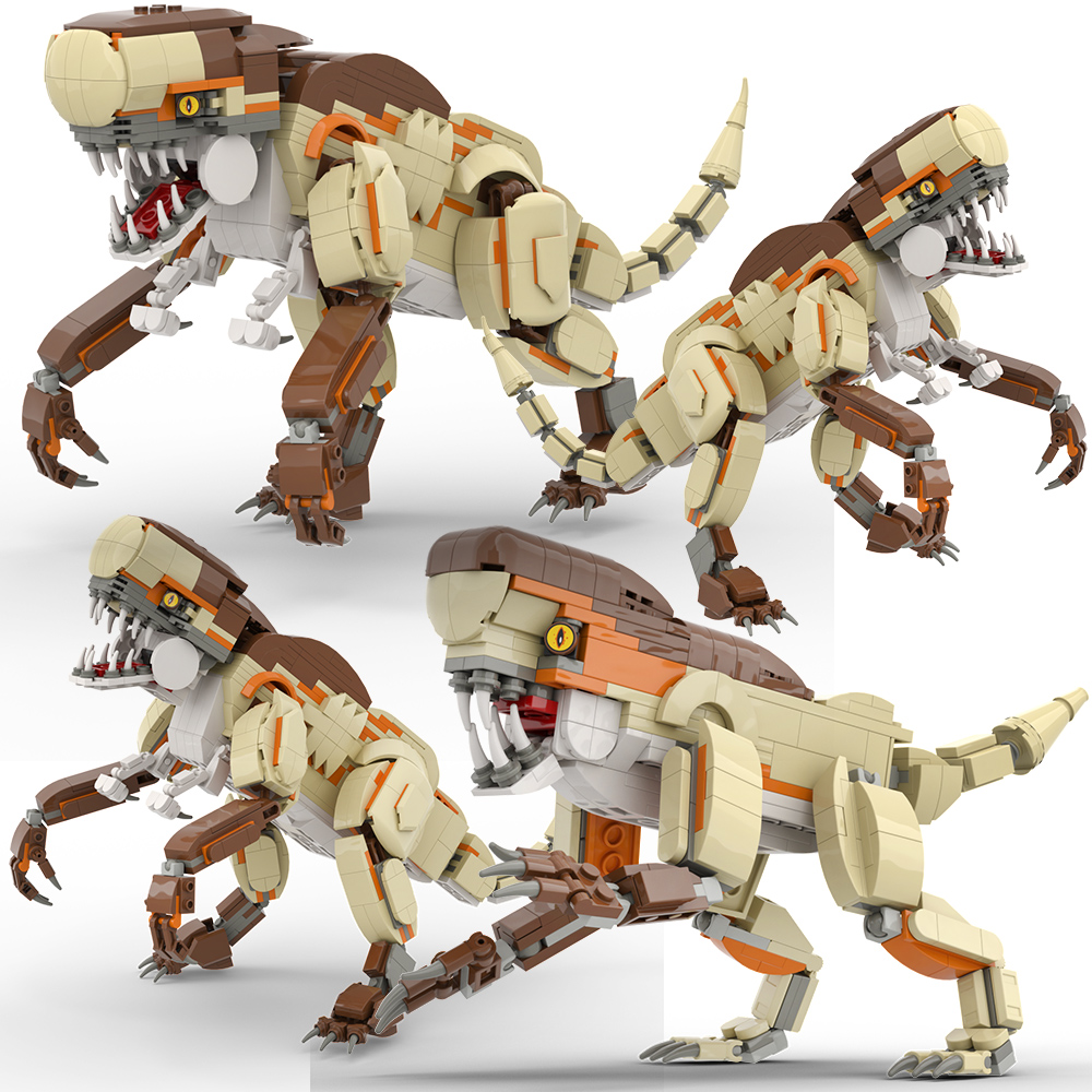 Model Kit Dinosaur - 巨大恐竜ビルディングブロックセット - クリエイティブエキスパート インドミナス・レックス、トリケラトプス、ティラノサウルス・レックスモデルブロック