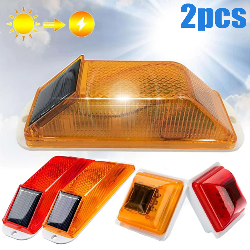 Model Kit Led - 充電式ソーラーストロボ警告灯,LEDランプ,夜間安全運転,点滅ライト,LEDチップ,カーアクセサリー,2個