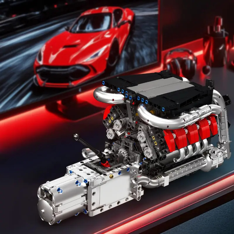 Model Kit V8 Engine - モールドキング 10203 1169ピース スーパーカー V8エンジン 組み立てキット