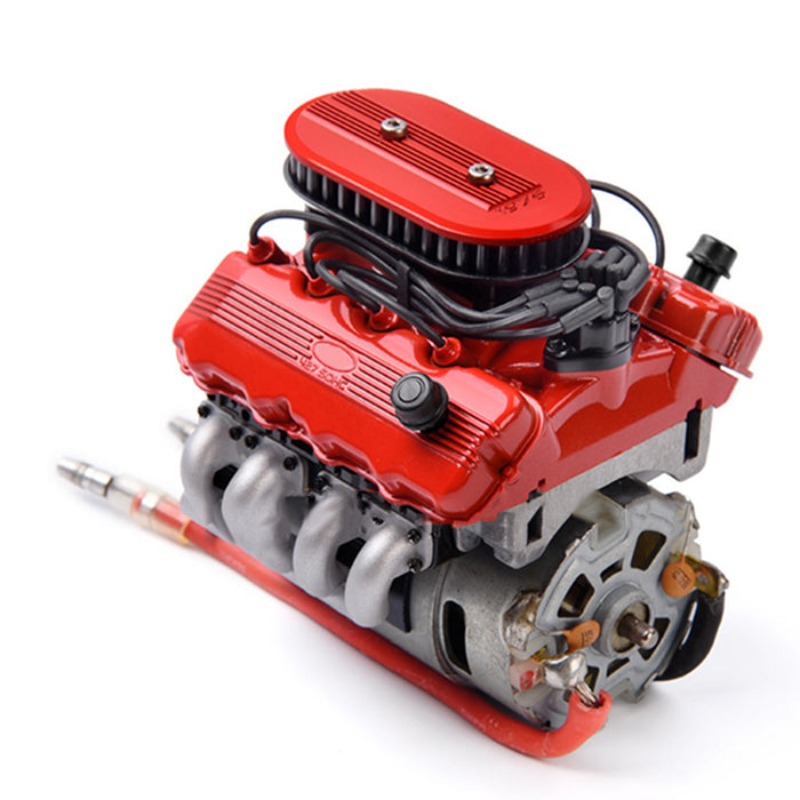 Model Kit V8 Engine - GRC V8エンジンファンラジエーターモーターカバーキットF76モーターラジエーターモデルビルディングキット（1/10 RCカー用、シミュレートされたエアインテークデザイン）