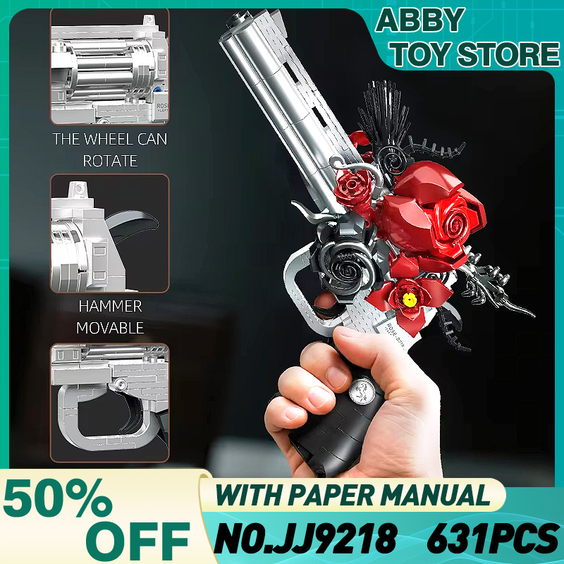 Model Kit Revolver - 新入荷 JJ9218 クラフトローズガンおもちゃリボルバーモデル装飾品ビルディングブロックパズル DIY 子供のおもちゃクリスマスギフト