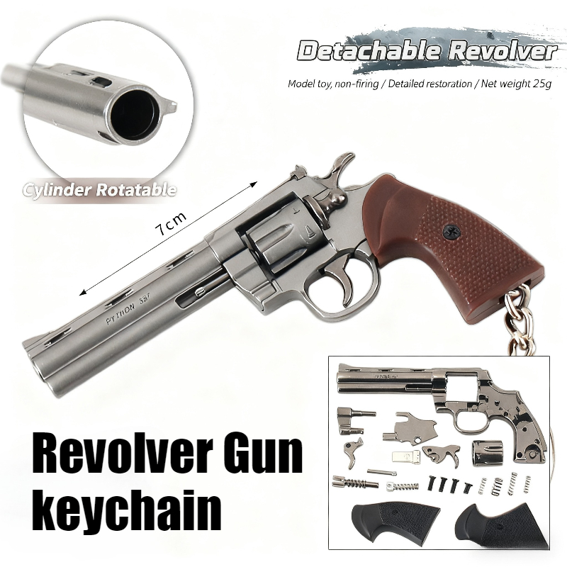 Model Kit Revolver - 新1:3スケール 分解可能 メタルガンモデル ミニリボルバー 合金製 小型ペンダント