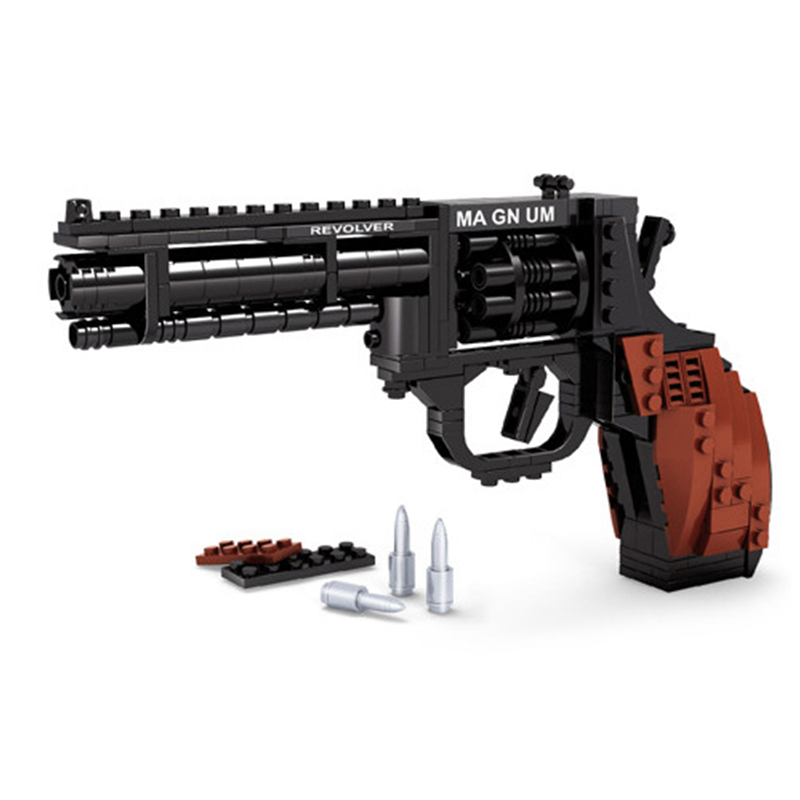 Model Kit Revolver - Ausini swat magnumピストル,組み立てられたおもちゃの腕,ビルディングセット,ギフトと互換性のある武器