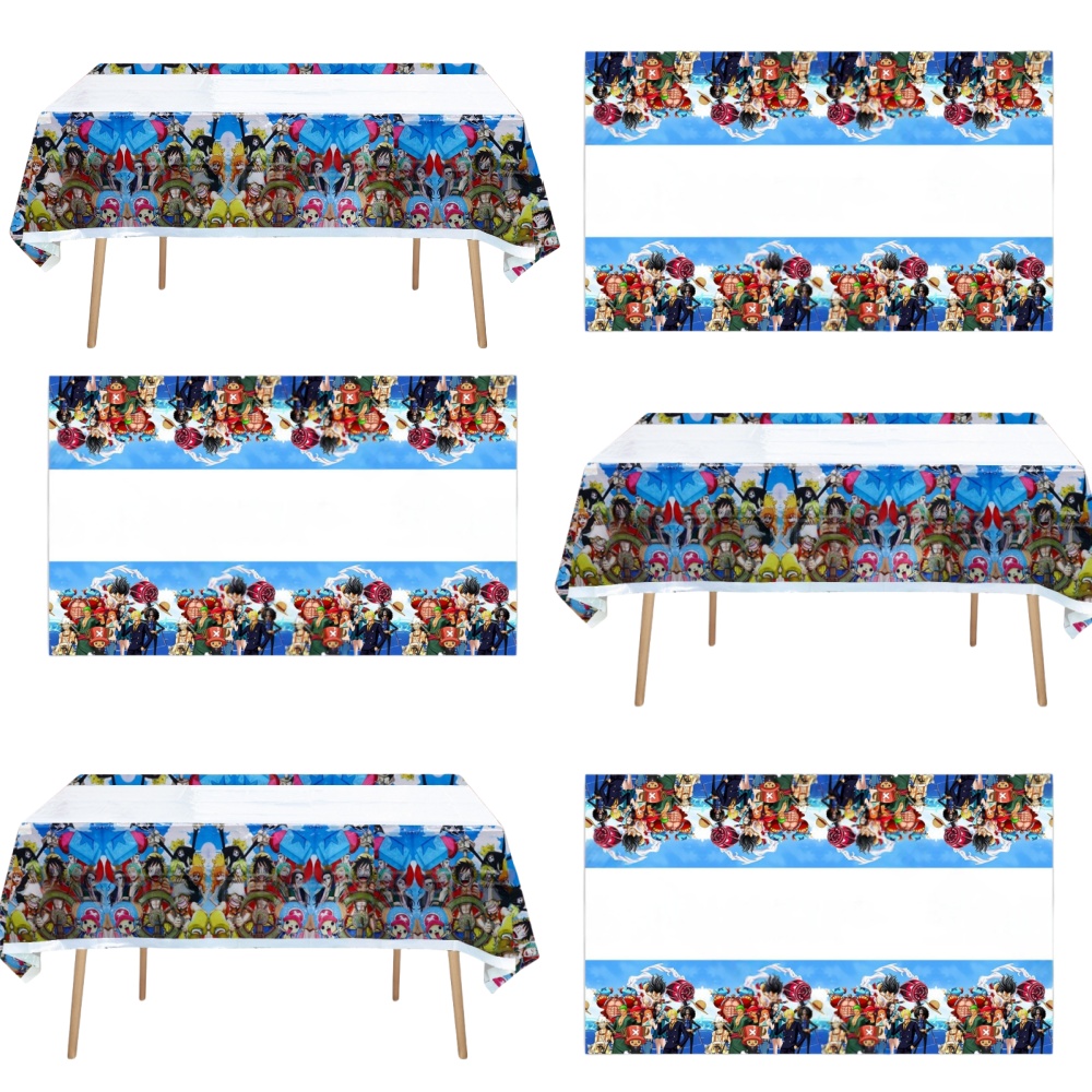 Model Kit One Piece Bandai - 108*180 センチメートルワンピースアニメテーブルクロスハッピーバースデーパーティーの装飾子供の好意ブルー男の子ベビーシャワー装飾アクセサリーギフト