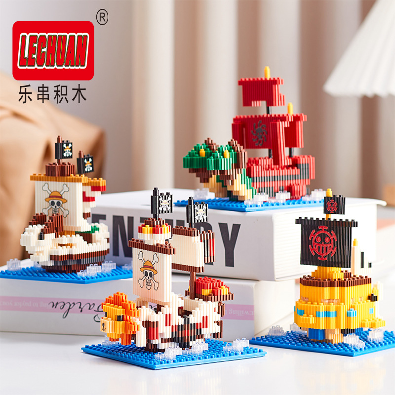 Model Kit Thousand Sunny - サウザンドサニー微ビルディングブロック Linkgo ワンピース海賊船 Polortang ゴーイングメリーモデル接続ミニレンガフィギュアおもちゃ
