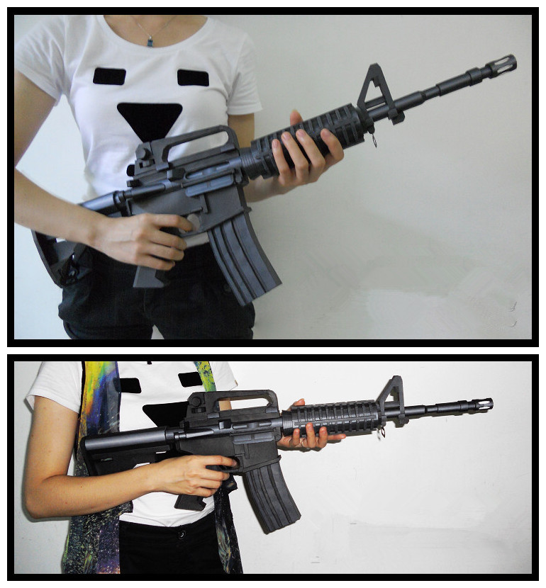 Model Kit Lego - コレートバーティンライフル兵士おもちゃ紙モデルキット、ライフサイズm4a1、手作りパズル、757mm = 30 