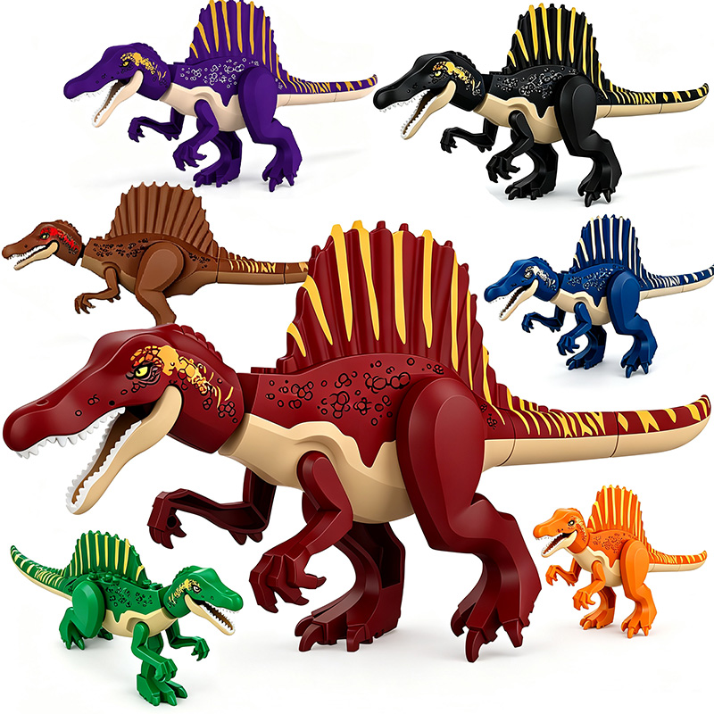 Model Kit Dinosaur - ジュラ紀恐竜世界大型スピノサウルスモデルビルディングブロックレンガセット DIY ジュラ紀恐竜公園組み立ておもちゃ男の子のためのギフト