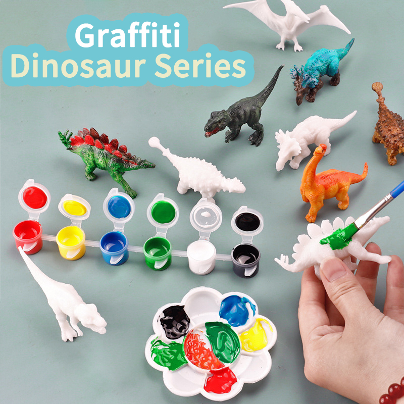 6個/8個、DIYぬりえ恐竜おもちゃ、落書きホワイトモデル塗 - Model Kit Dinosaur のレビューと価格