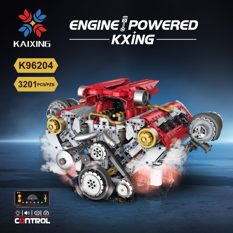 電動V8エンジン 3201ピース 組み立てブロックキット D - Model Kit V8 Engine のレビューと価格