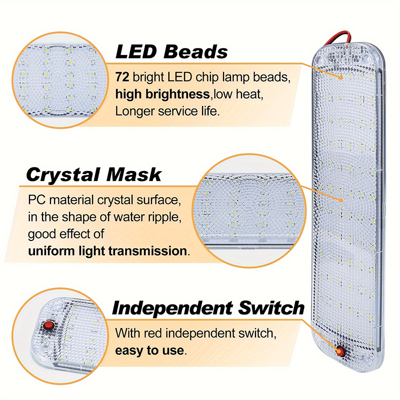 72LED 車内ライト 12-80V 固定天井ライト トラッ - Model Kit Ship のレビューと価格