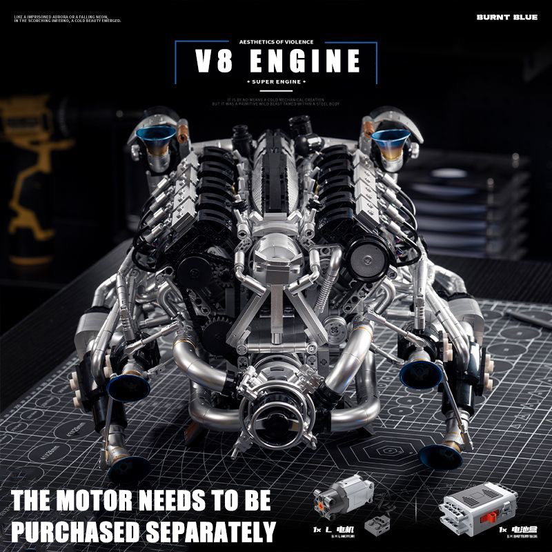 MOC スーパーカー V8 エンジン ビルディング ブロック - Model Kit V8 Engine のレビューと価格