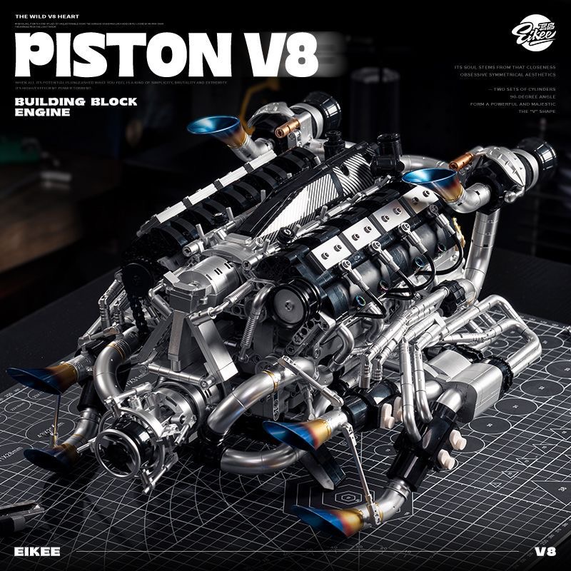 MOC スーパーカー V8 エンジン ビルディング ブロック - Model Kit V8 Engine のレビューと価格