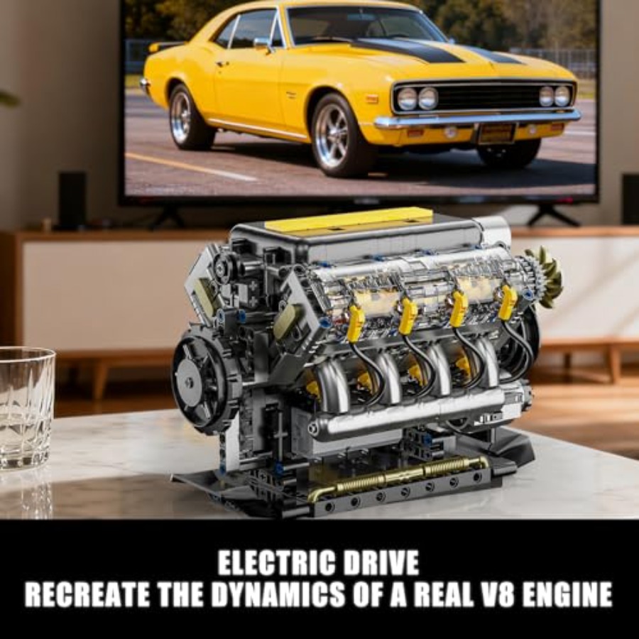 走行可能なV8エンジンモデルキット、大人向けの可視化ミニカー - Model Kit V8 Engine のレビューと価格