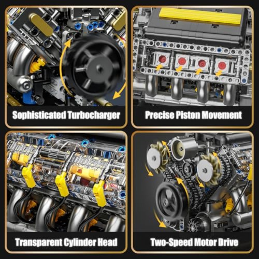 走行可能なV8エンジンモデルキット、大人向けの可視化ミニカー - Model Kit V8 Engine のレビューと価格
