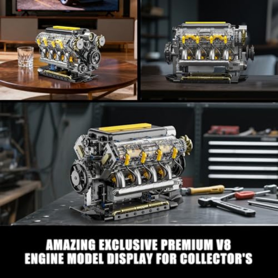 走行可能なV8エンジンモデルキット、大人向けの可視化ミニカー - Model Kit V8 Engine のレビューと価格