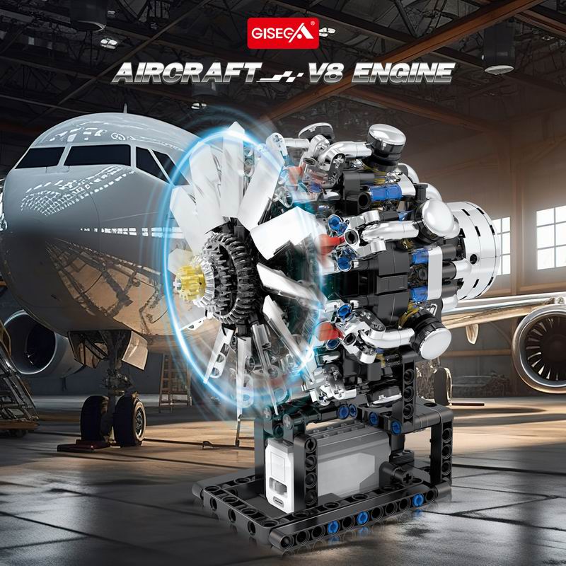 G8910航空V8エンジン558ピース航空機内燃機関ビルディ - Model Kit V8 Engine のレビューと価格
