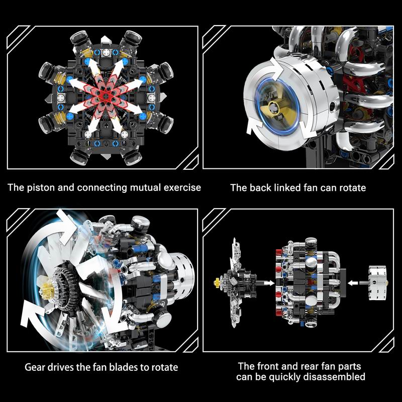 G8910航空V8エンジン558ピース航空機内燃機関ビルディ - Model Kit V8 Engine のレビューと価格
