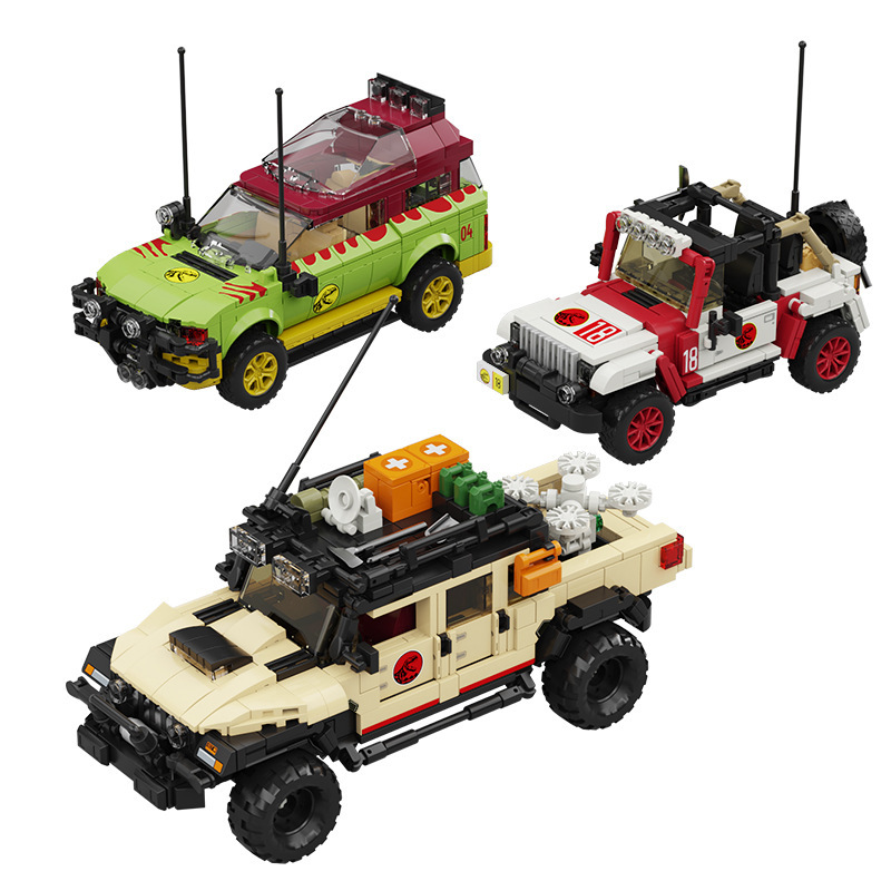 1632ピース ジュラ紀の恐竜オフロード車ビルディングブロッ - Model Kit Dinosaur のレビューと価格