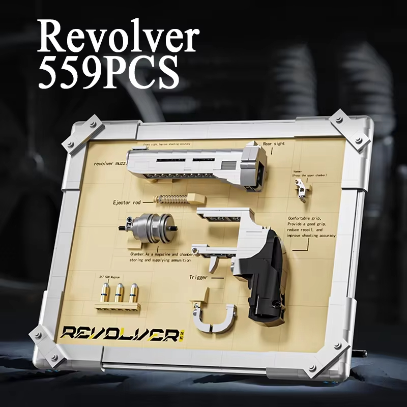 機械式リボルバーモデル組み立てブロックMOC：コルト＆ウエス - Model Kit Revolver のレビューと価格