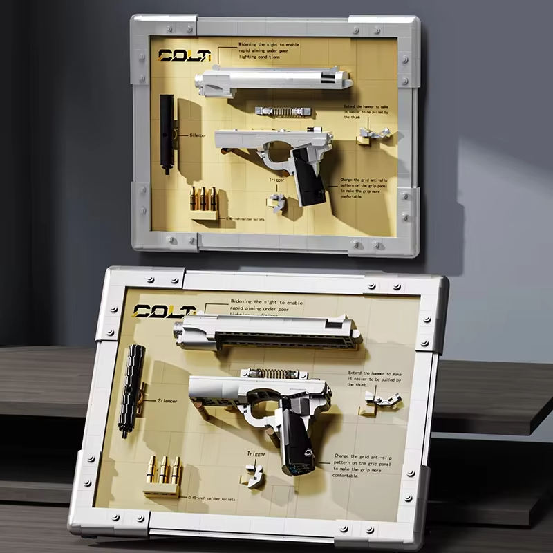 機械式リボルバーモデル組み立てブロックMOC：コルト＆ウエス - Model Kit Revolver のレビューと価格
