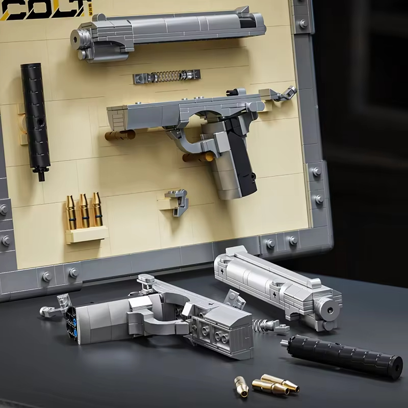 機械式リボルバーモデル組み立てブロックMOC：コルト＆ウエス - Model Kit Revolver のレビューと価格