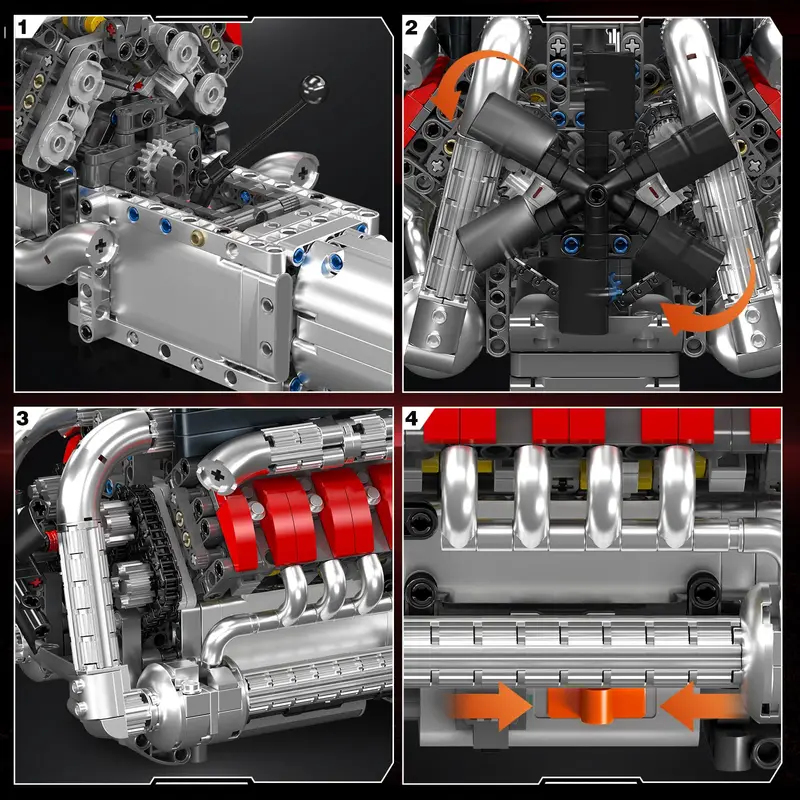 モールドキング 10203 1169ピース スーパーカー V - Model Kit V8 Engine のレビューと価格