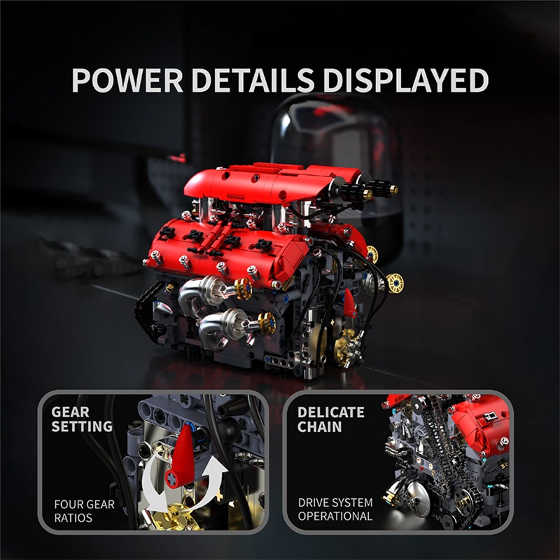 T5011 V8 ターボエンジンモデル電動モーター付き 13 - Model Kit V8 Engine のレビューと価格