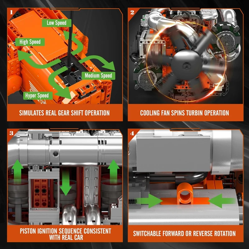 モールドキング 10200 V8ツインターボトラックエンジン - Model Kit V8 Engine のレビューと価格