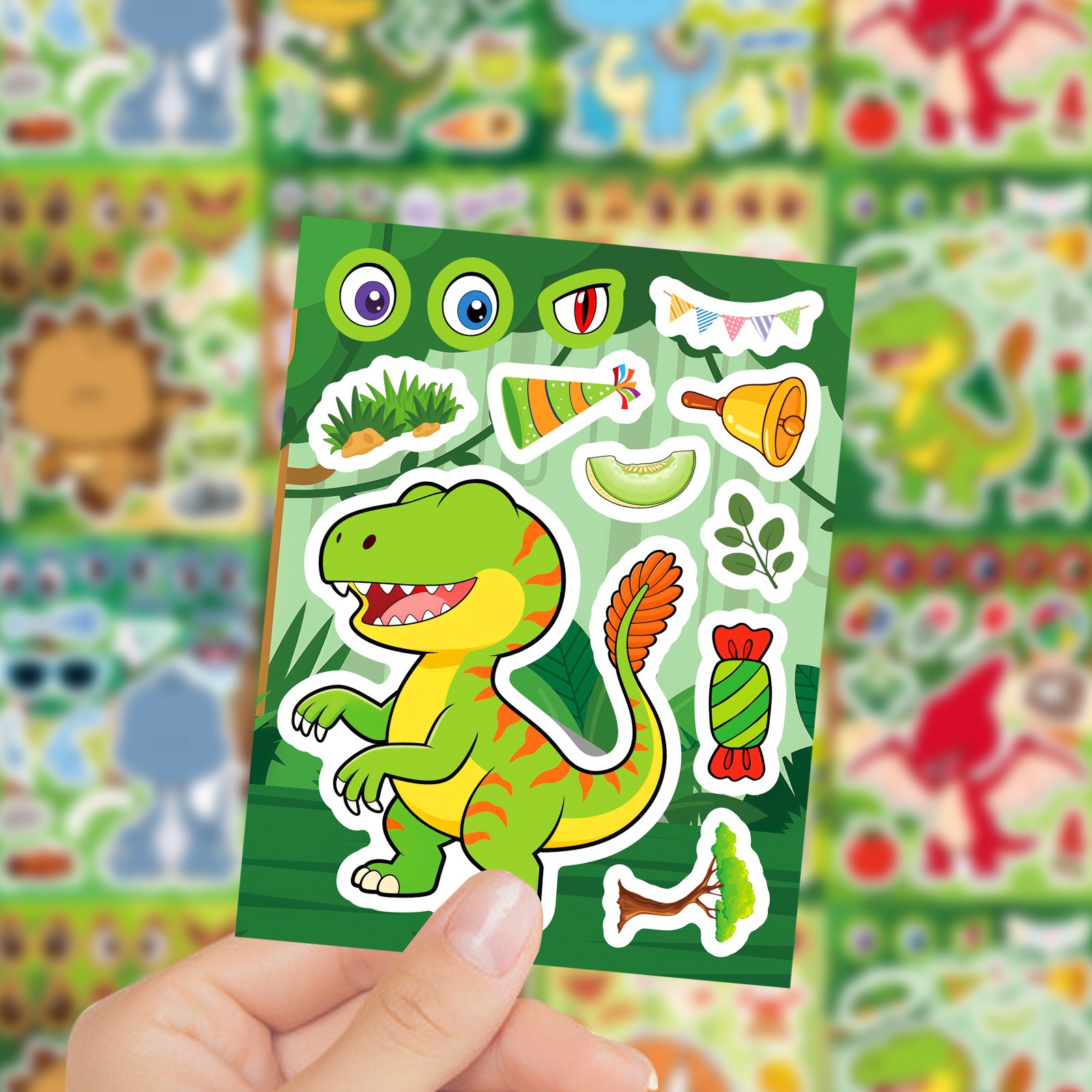 8/16 枚 DIY メイクアフェイス恐竜パズルステッカーゲ - Model Kit Dinosaur のレビューと価格