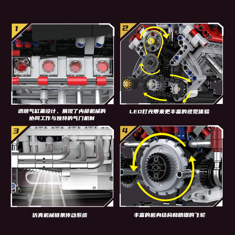 K96207 F40LMモデル 700ピース ビルディングブ - Model Kit V8 Engine のレビューと価格