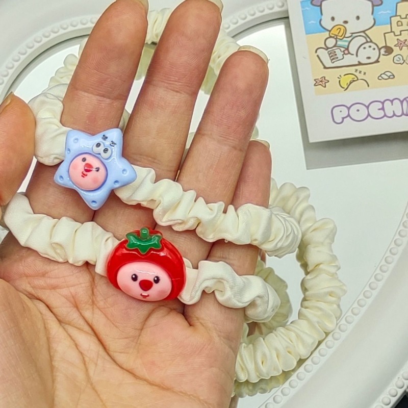 かわいい漫画風ループファッションヘアタイ、小さなビーバーヘア - Model Kit Girl のレビューと価格